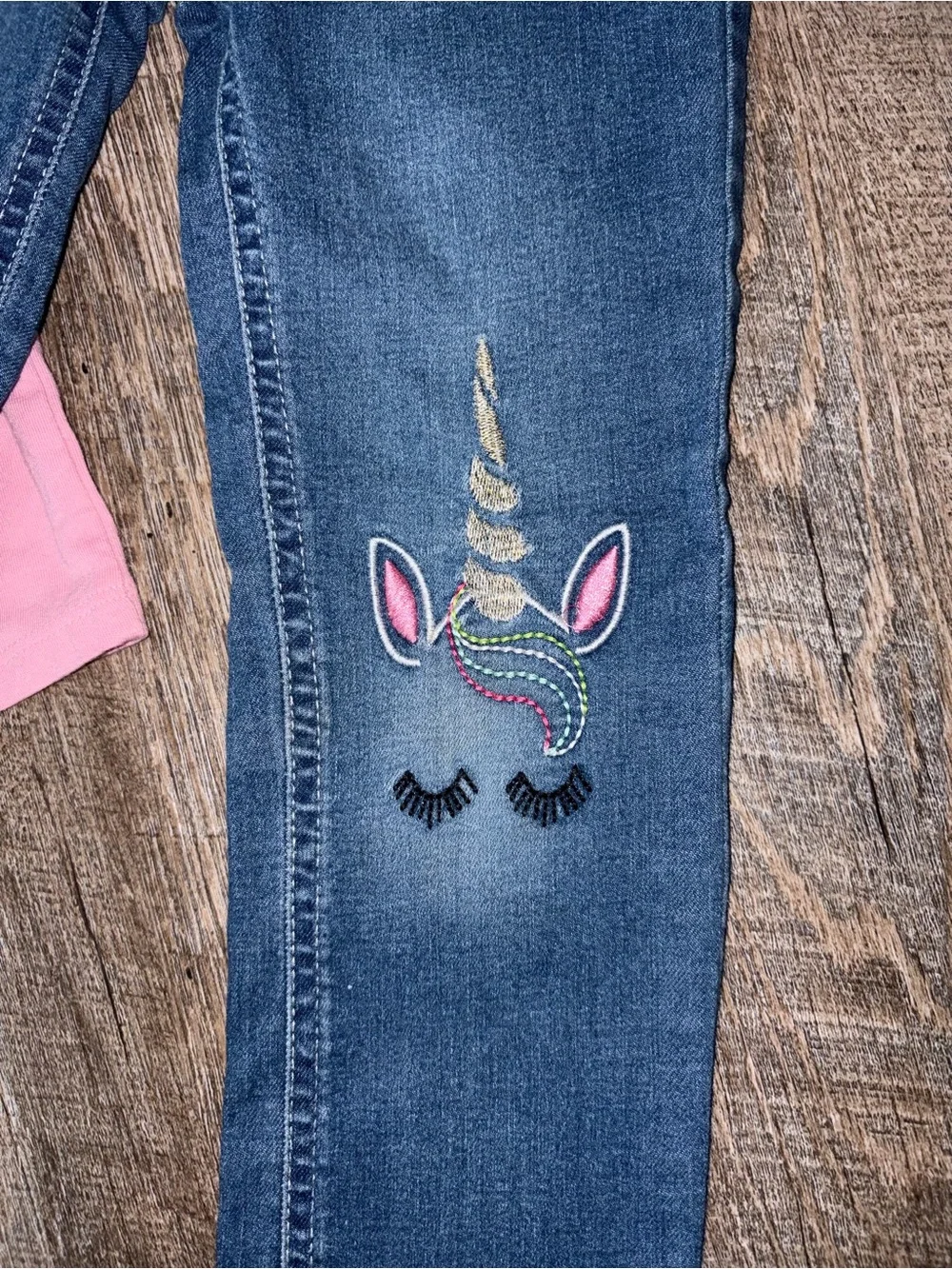 Cat & Jack Pink Unicorn Graphic Tee - Pastel Rainbow